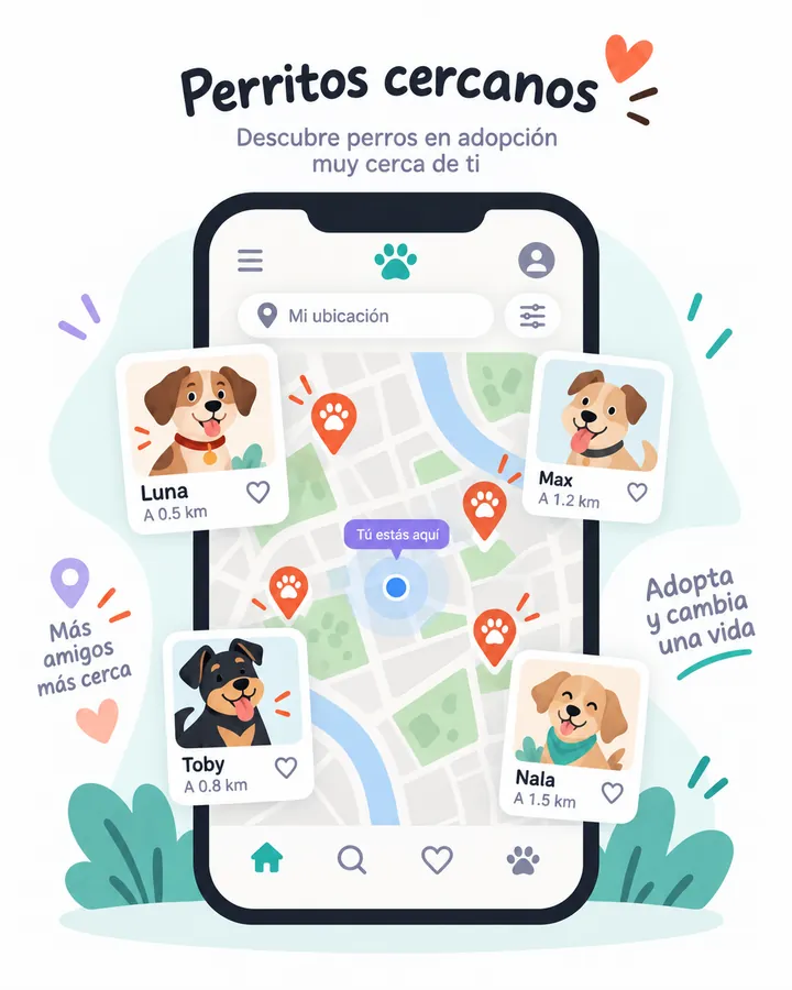 Mapa con perritos cerca de ti