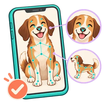 Escaneo facial de un perro en el celular